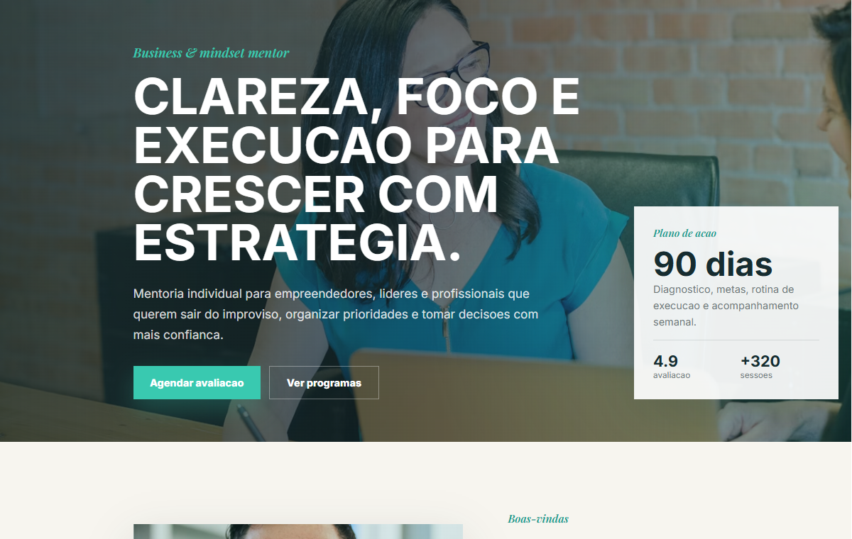 Preview de landing page premium